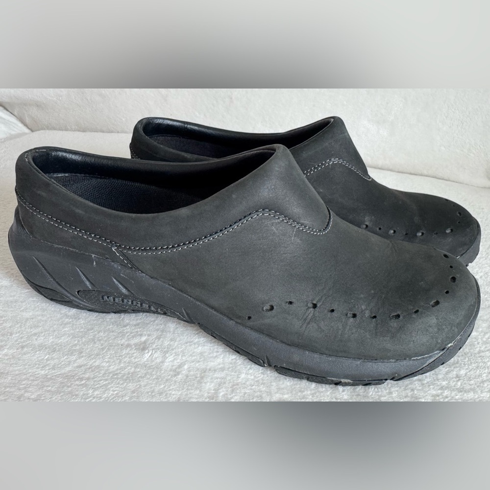 Merrell Encore Blip Shoes Women's Black Suede Slip On Mule Clogs Size 9.5 - Picture 2 of 9